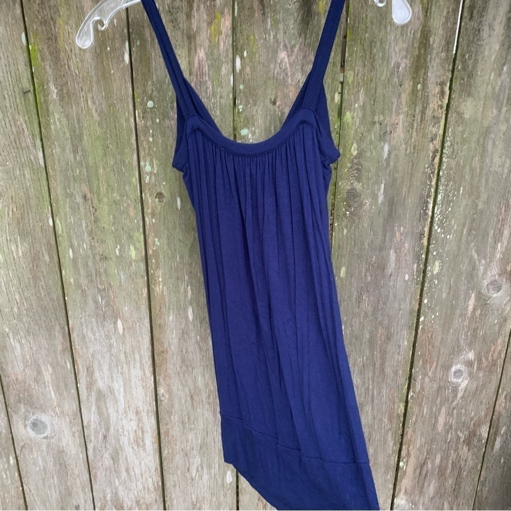JO&CO Jeans stretchy spaghetti strap navy blue v neck tank top spring summer - Picture 5 of 7